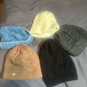 4 Knit Beanie Hat - Multiple Colors and 1 fishmans cap